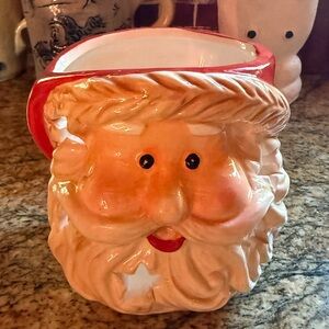 Vintage Santa Claus Ceramic Candle Holder
